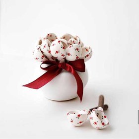 تصویر قاشق سرامیکی گلدار 