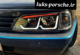 تصویر چراغ جلو اسپرت پژو 405 مدل BMW ابرو قرمز(جفت) - طراحی با رنگ دلخواه(سفارشی) ا Peugeot 405 Sports Headlights Model BMW Peugeot 405 Sports Headlights Model BMW