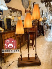 تصویر آباژور ایستاده ۳ پایه چوبی مدل هرم 