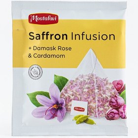 تصویر دمنوش ویژه زعفرانی مصطفوی (بسته 12 عددی هرمی) Mostafavi Special Saffron Infusion