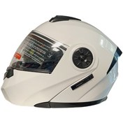 تصویر کلاه کاسکت فک متحرک مدل LIAM مشکی و سفید 