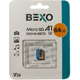 تصویر کارت حافظه MicroSDHC بکسو UHS-I U3 A1 سرعت 100MBps ظرفیت 64 گیگابایت 