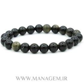 تصویر دستبند ابسیدین گلدنشین 