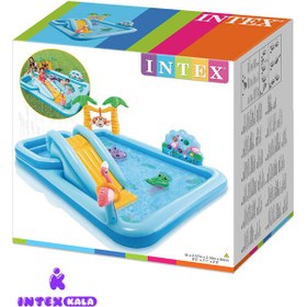 تصویر استخر بادی کودک اینتکس مدل 57161 با سرسره 