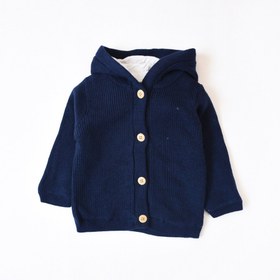 تصویر ژاکت دخترانه بافت سورمه‌ای مدل N197 