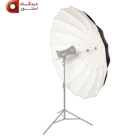 تصویر چتر عکاسی داخل سفید 180 سانتیمتری دیفیوزردار 