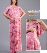 تصویر ماکسی بلند بارداری شیردهی طرح شنل پارچه حریر گلدار کد1263 