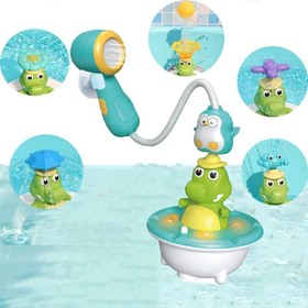 تصویر اسباب بازی دوش و فواره مدل شناور طرح تمساح 