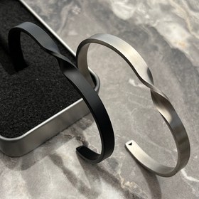 تصویر دستبند استیل بنگل تک گره 