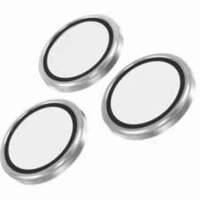 تصویر محافظ لنز دوربین مدل ساده مناسب گوشی های اپل - نقره ای / 12PROMAX Metal Ring Lens Glass iphone