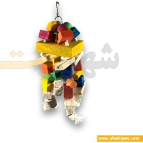 تصویر آویز چوبی اسباب بازی رنگی پرنده شهرپت 3052 Shahrpet Bird Toy