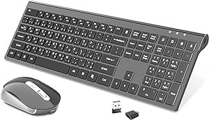 Wireless Keyboard and Mouse Combo,Slim Keyboard Mice - 2.4GHz 109