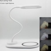 تصویر چراغ مطالعه و شارژر وایرلس رومیزی رسی Recci Wireless Charging Desktop Table Lamp - RLS L08 