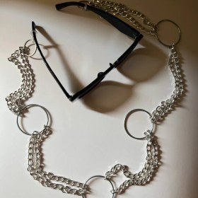 تصویر بند عینک زنجیری استیل Silver 