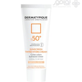 تصویر ضد آفتاب رنگی درماتیپیک مدل HYDRA رنگ بژ طبیعی مناسب پوست نرمال و خشک DERMATYPIQUE SUNSCREEN TINTED HYDRA SPF50 - NATURAL BEIGE