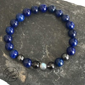 تصویر دستبند تمام سنگ لاجورد Lapis Stone Bracelet