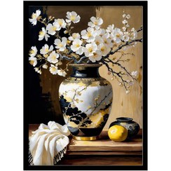 تصویر تابلو مدل نقاشی گلدان کد 3355 | تابلو فریم‌چاپ، تابلو بوم 