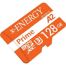 تصویر مموری کارت حافظه‌ microSDXC ایکس انرژی کلاس 10 ظرفیت 128 گیگابایت microSDXC X Energy class 10 memory card with a capacity of 128 GB