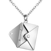 تصویر گردنبند استیل مدل پاکت نامه عاشقانه 