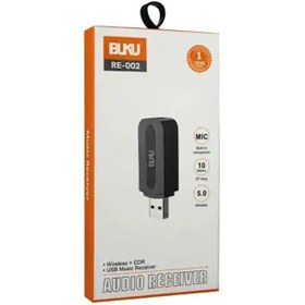 تصویر دانگل بلوتوث ماشین Buku مدل Re-002 bluetooth dongle usb car Buku Re-002