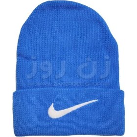 تصویر کلاه زمستانی زنانه و دخترانه طرح نایک Nike - آبی 