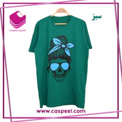 تصویر لانگ زنانه طرح جمجمه (آبی) نخ پنبه کد 1016