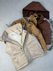 تصویر پافر چرم داخل خز بچگانه 