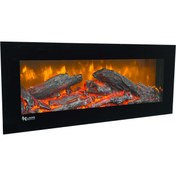 تصویر شومینه برقی کوچک 60 در25 مخصوص میز تی وی - تک رنگ / سفید ساده elisan fireplace 60