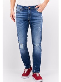 تصویر شلوار جین مردانه فیت معمولی با کشسانی، آبی برند jack & jones Men Regular Fit Rip Stretchable Denim Jeans, Blue