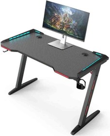 تصویر میز گیمینگ BEONE Gaming Table Desk with LED Lights 120cm (Black,Z Shape,120x60x74) - ارسال 10 الی 15 روز کاری 