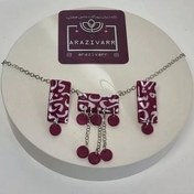 تصویر گردنبند و گوشواره پلیمری مشق 