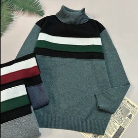 تصویر بافت ریز مردانه یقه اسکی شیک 