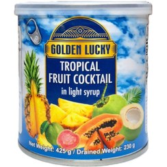 تصویر کمپوت مخلوط میوه های استوایی 425گرمی لاکی 