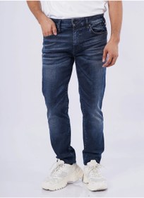 تصویر شلوار جین کژوال مردانه با رنگ آبی و قد مچ برند jack & jones Men’s Ankle Length Dye Casual Denim Pants in Blue