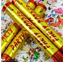 تصویر بمب شادی طرح کاغذ رنگی مدل A20 طلایی 