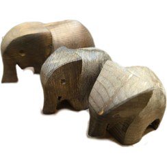 تصویر مجسمه چوبی فیل سه عددی 