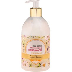 تصویر مایع دستشویی آنتی باکتریال کرمی سفید اسنو بلاسم 500 میل شون Schon Snow Blossom Milk Protein Moisturizing Hand Wash 500ml