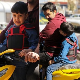 تصویر کمربند ایمنی کودک نی نی بند در چهار رنگ مخصوص موتورسیکلت و ماشین 