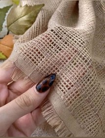 تصویر شال نخی حصیری دور ریش پاییزه محصول داخلی 1004 - سفید ladysscarf