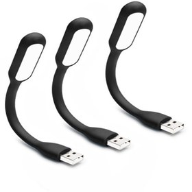 تصویر چراغ LED مدل Flexible USB Light مجموعه 3 عددی مشکی قطعات جانبی موبایل و تبلت