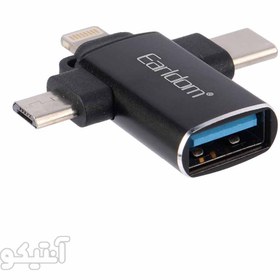 تصویر مبدل او تی جی USB3.0 به Type-C/Lightning/MicroUSB ارلدام مدل OT80 