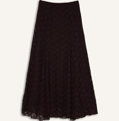 تصویر دامن ماکسی قهوه ای دفکتو 