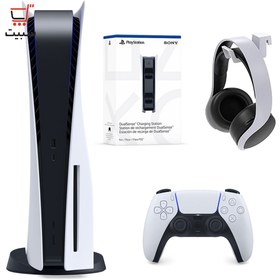 تصویر باندل کنسول بازی سونی مدل PlayStation 5 Standard اروپا|پایه شارژر|هدست PS5 + گارانتی 18 ماهه! SONY CONSOLE PLAYSTATION 5 STANDARD EURO 825GB Bundle