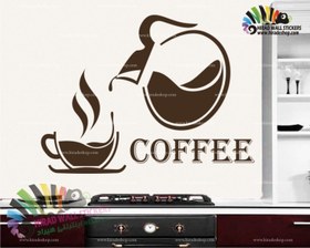 تصویر استیکر و برچسب دیواری قهوه،کافه و کافی شاپ cafe، coffe shop wallsticker کد h927 