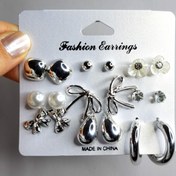 تصویر پک گوشواره ۹ جفتی گل 