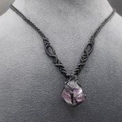 تصویر گردنبند مینی مال سنگ فلوریت 