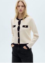 تصویر جاکت تریکو با دکمه‌های جواهری - مانگو - MANGO - اورجینال- 899216148 