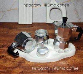 تصویر موکاپات تک ۱ کاپ ساده رنگ استیل قهوه ساز قهوه جوش روگازی Coffee maker