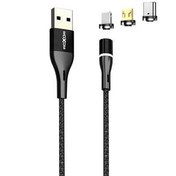 تصویر کابل تبدیل USB به لایتنینگ/ microUSB /USB-C موکسوم مدل MX-CB37 طول 1 متر 