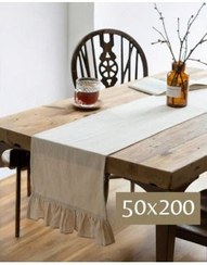 تصویر رانر و زیر بشقابی سری کتانی پارچه ای 50X200 HOME ART ATELIER hand made 